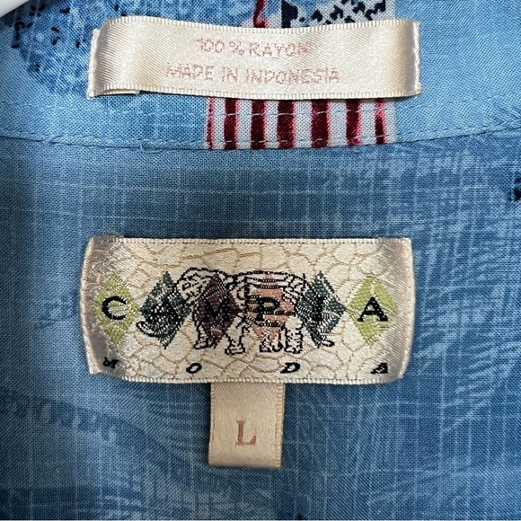 Campus Men’s Button Down Lightweight Hawaiian Patriot Shirt Size Large - Picture 7 of 10